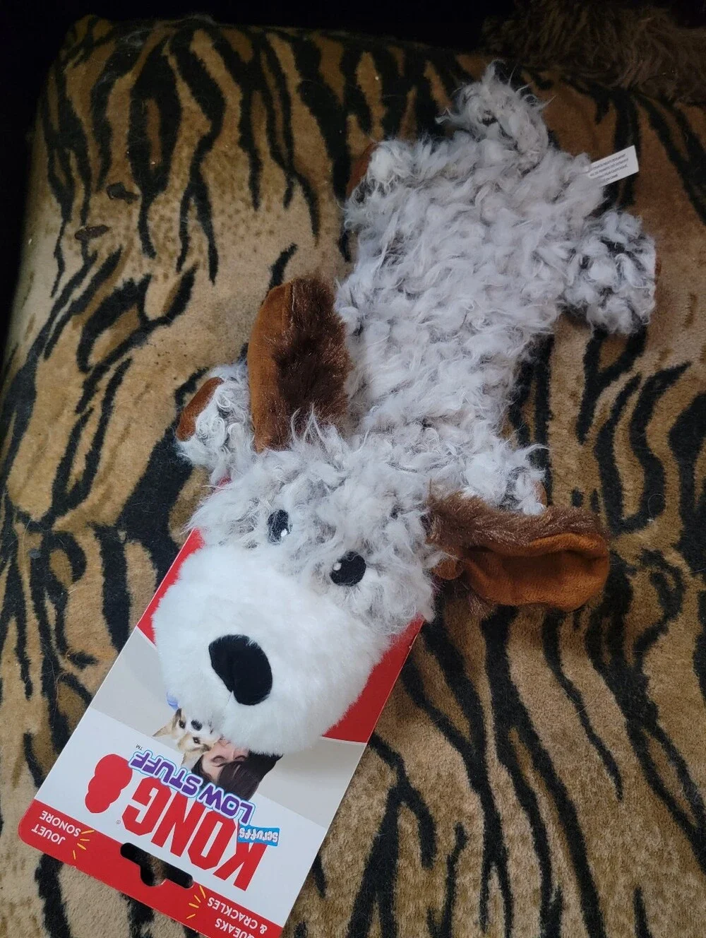 Kong Dog Scruffz Low Stuff Plush Squeaky Puppy Dog Toy Large Ea.